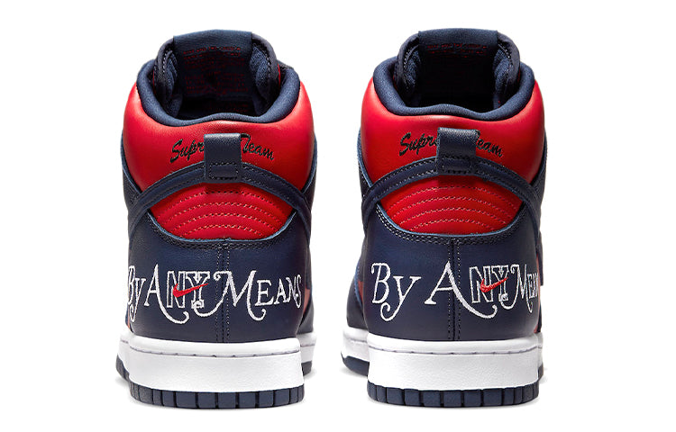 Nike x Supreme SB Dunk High \'By Any Means - Red Navy\'  DN3741-600 Signature Shoe