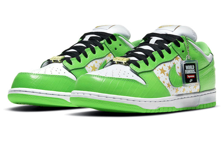 Nike Supreme x Dunk Low OG SB QS 'Mean Green' DH3228-101 Signature Shoe - Click Image to Close