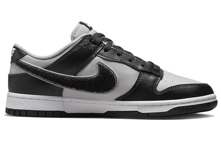 Nike Dunk Low \'Chenille Swoosh - Black Grey Fog\'  DQ7683-001 Antique Icons