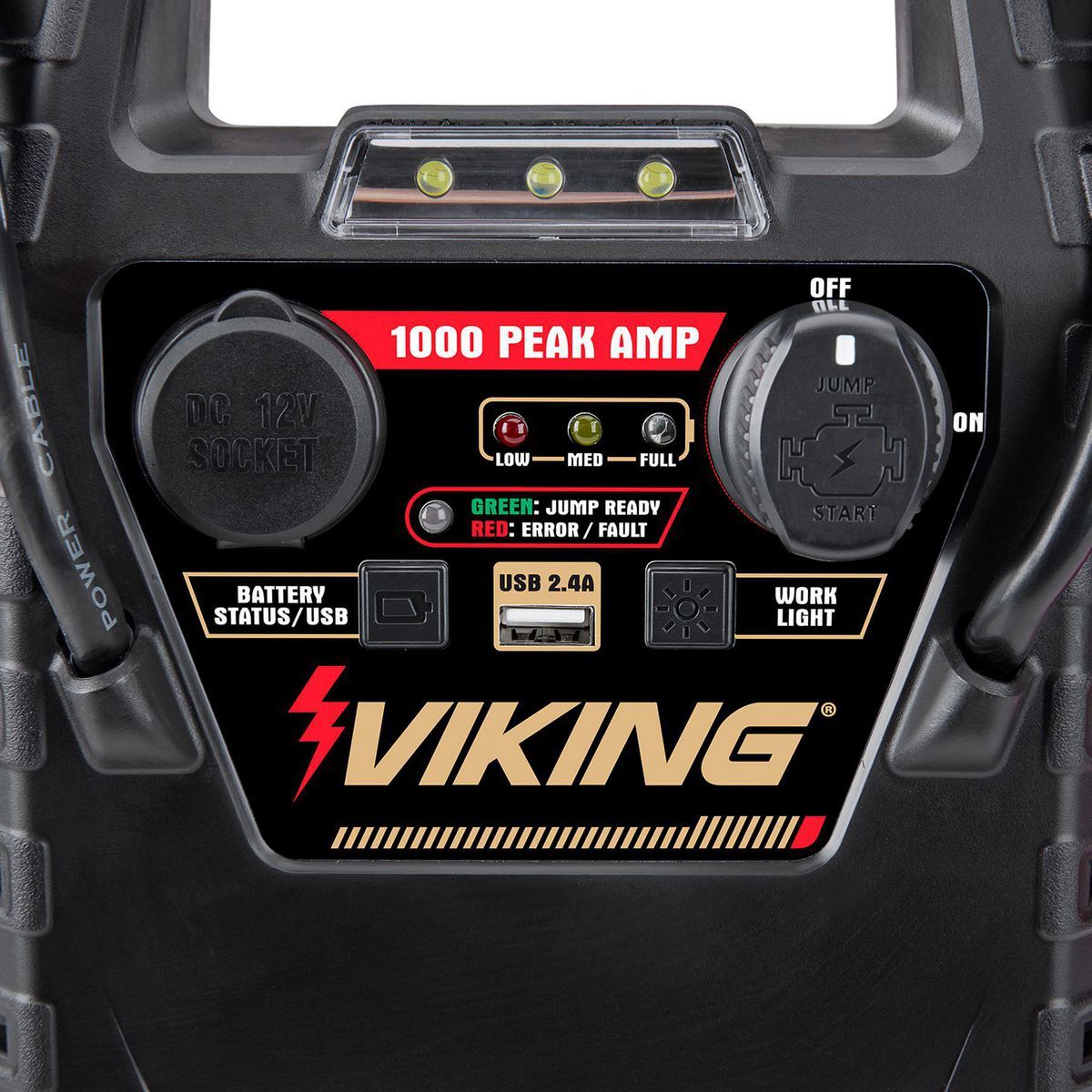 VIKING 1000 Peak Amp Lead-Acid Multifunction Jump Starter and Power Pack with 150 PSI Air Compressor