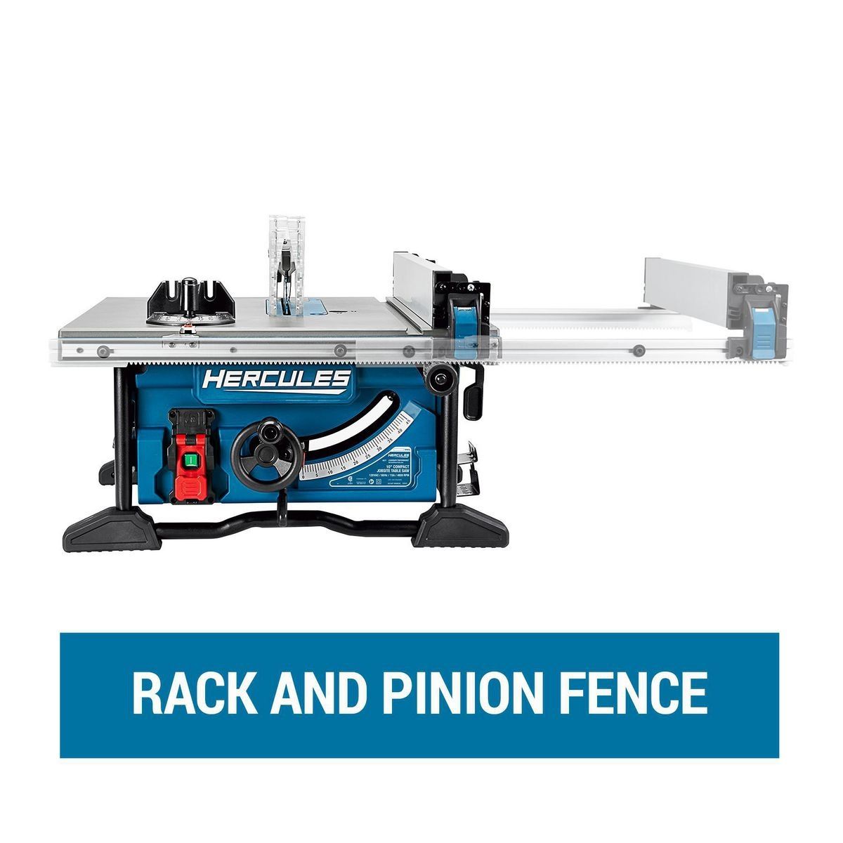 HERCULES 15 Amp, 10 in. Compact Jobsite Table Saw with Rack and Pinion Fence