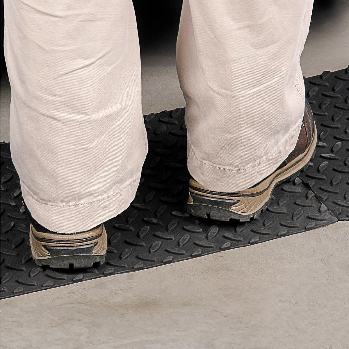WESTERN SAFETY 12 in. x 12 in. Self-Adhesive Rubber Safety Mat with Tread Surface