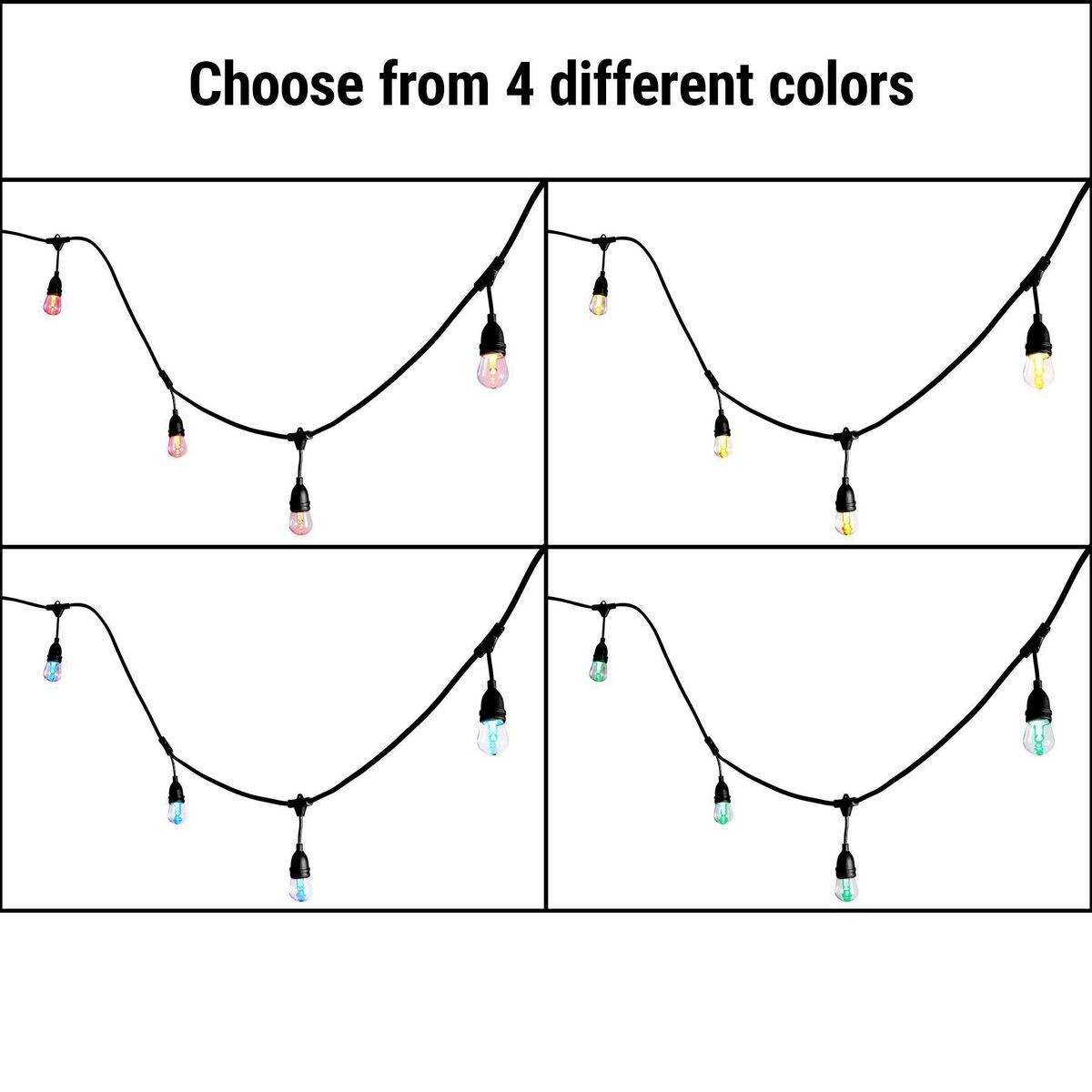 LUMINAR OUTDOOR 24 ft., 12 Bulb Shatterproof Outdoor Color Changing LED String Lights