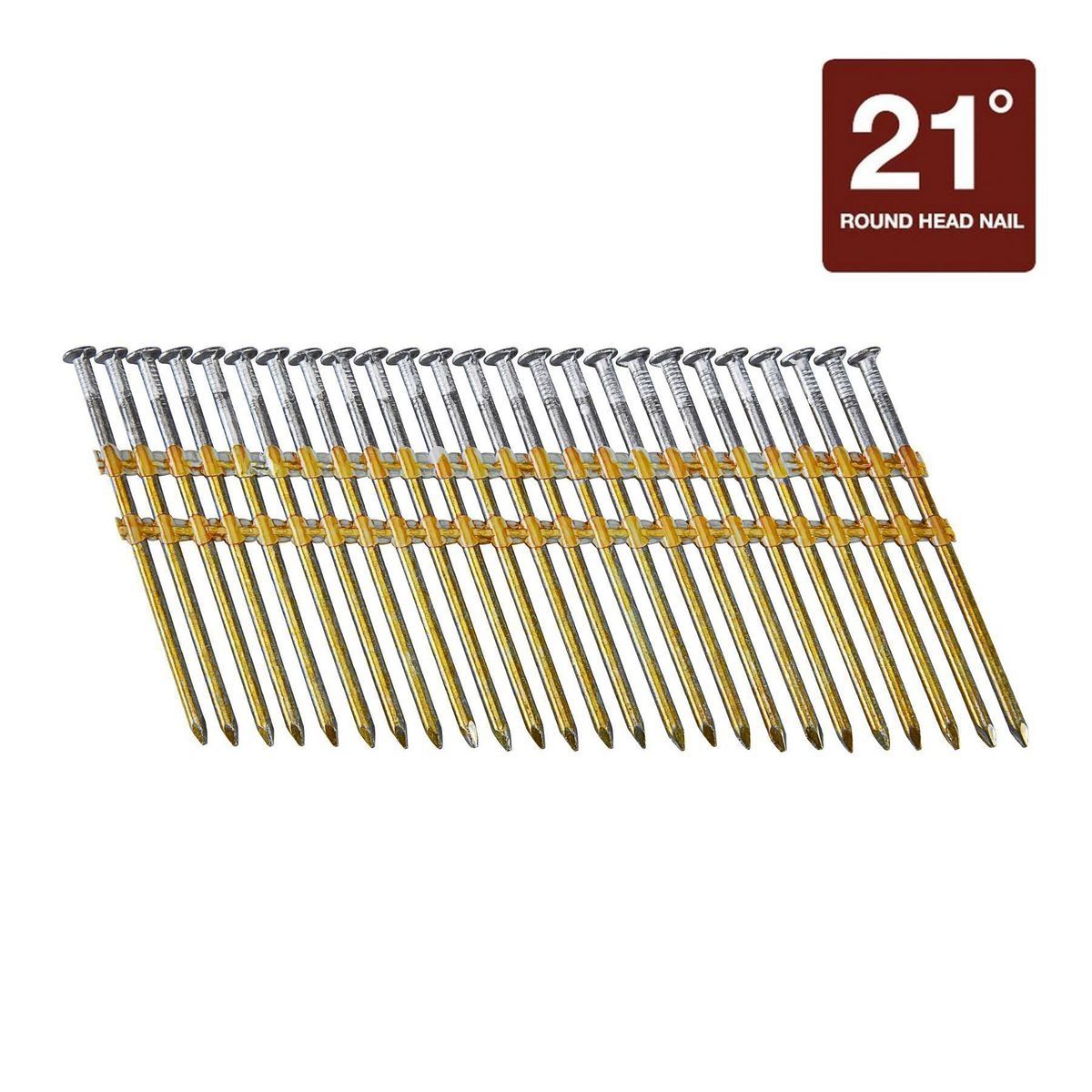 FASTENSTRONG 21° 3-1/4 in. Galvanized Framing Nails, Smooth Shank, 2500 Pack