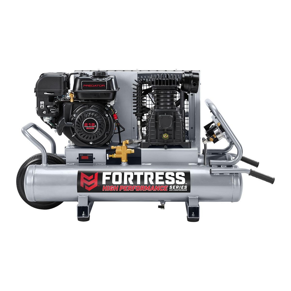 FORTRESS 9 Gallon, 135 PSI High Performance Gas Wheelbarrow Jobsite Air Compressor