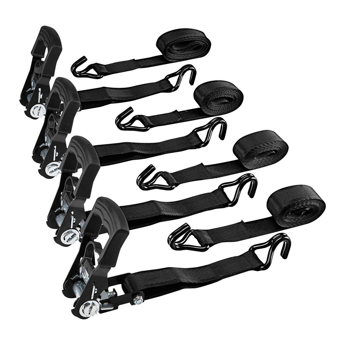 HAUL-MASTER 1000 lb. Capacity 1-1/2 in. x 10 ft. Ratcheting Tie-Down Straps, 4 Pack