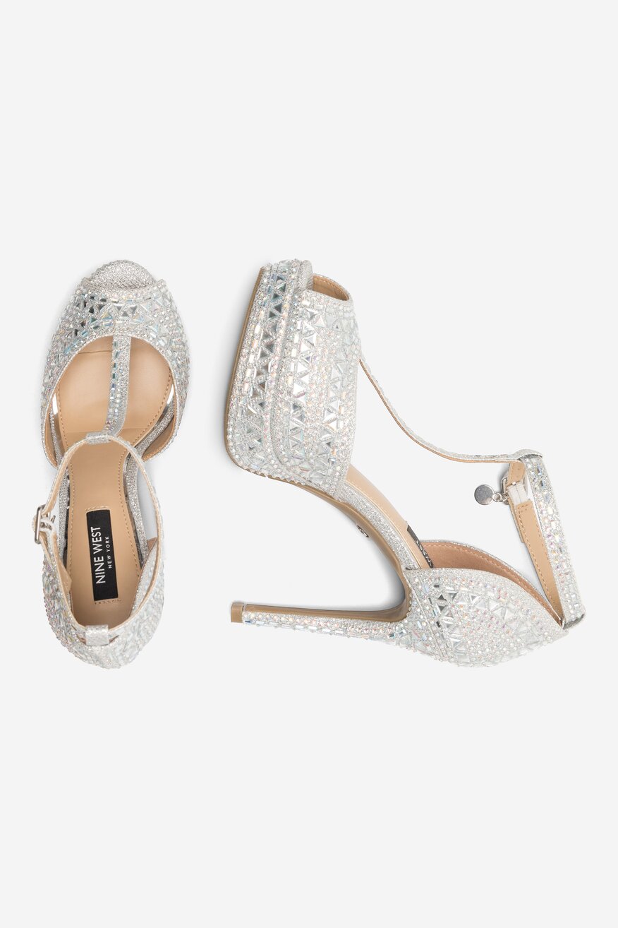 Sandały NINE WEST NISA SY015-1NW Srebrny