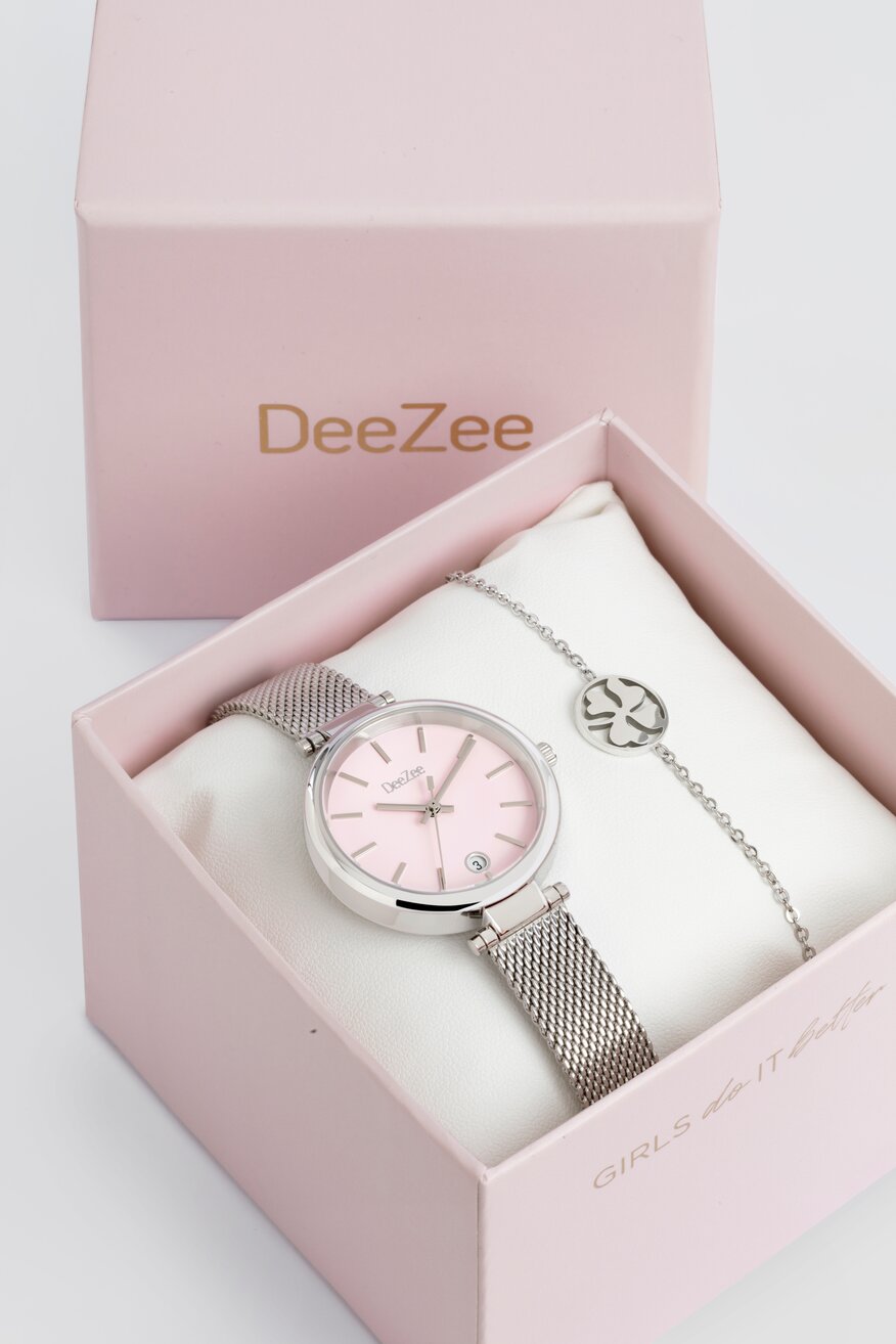 Zegarek DeeZee DZ GIFT SET 02W SILVER Srebrny