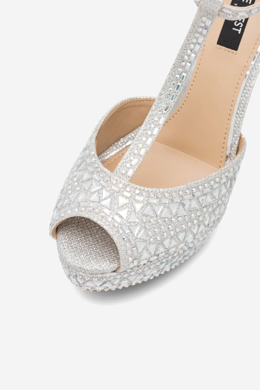 Sandały NINE WEST NISA SY015-1NW Srebrny