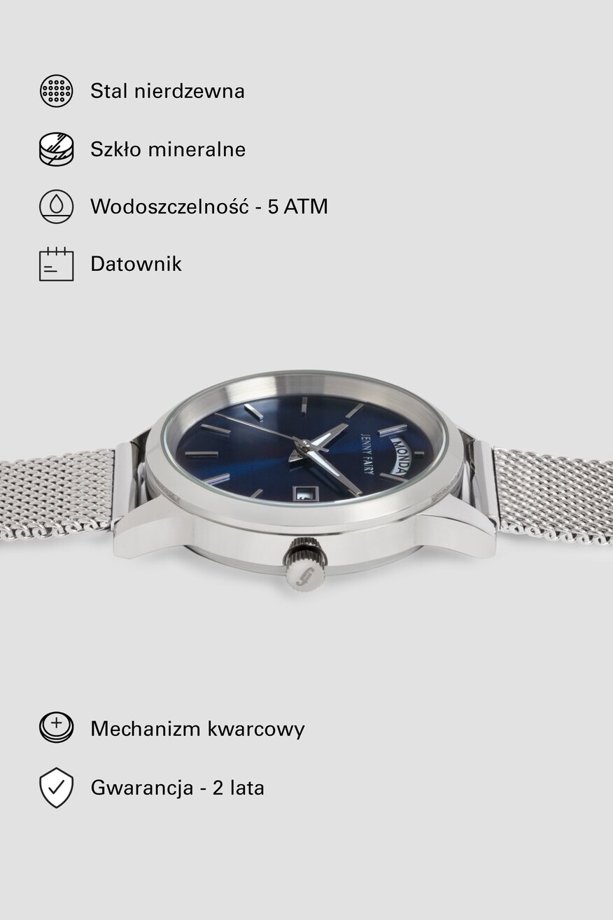 Zegarek Jenny Fairy JF WOMEN WATCH 020221222 Srebrny