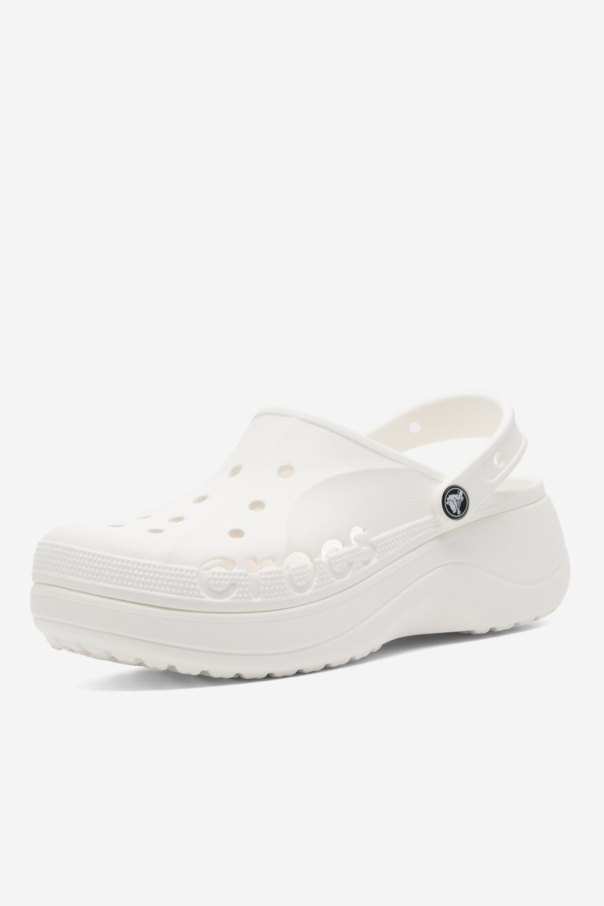 Klapki basenowe Crocs BAYA PLATFORM CLOG 208186-100 Biały
