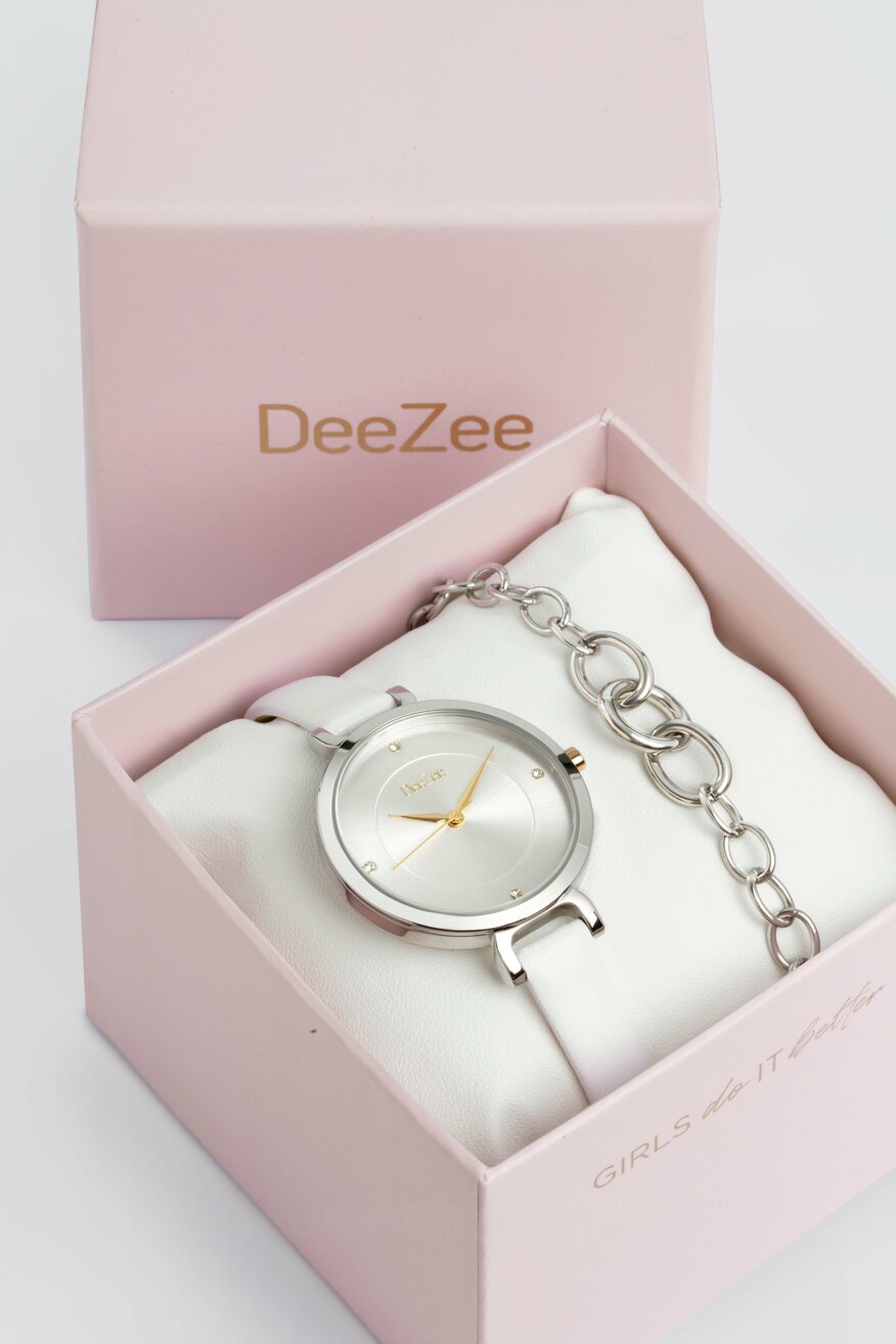 Zegarek DeeZee DZ GIFT SET 03W WHITE Biały