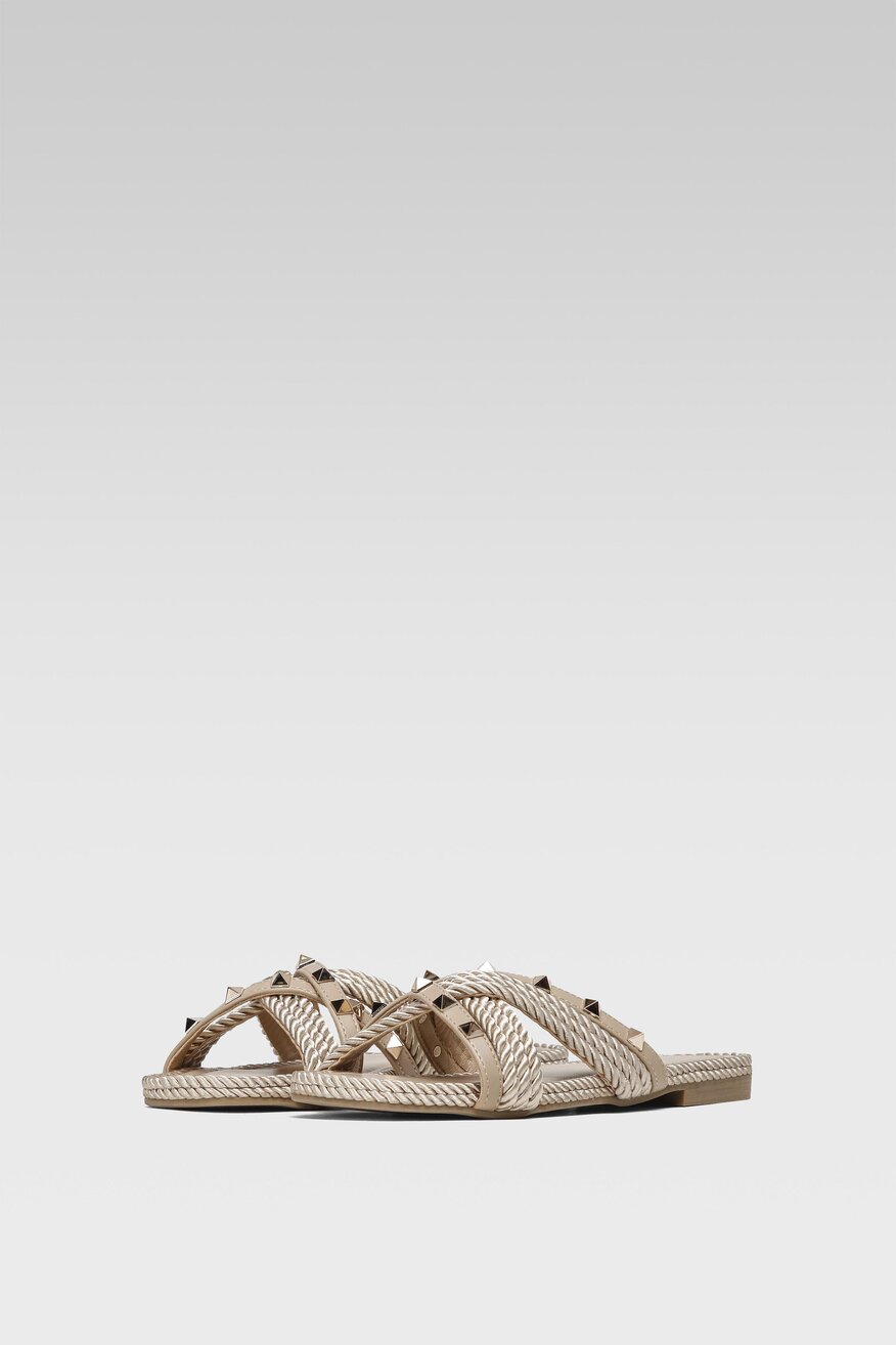 Klapki DeeZee WS21166-01 Beżowy