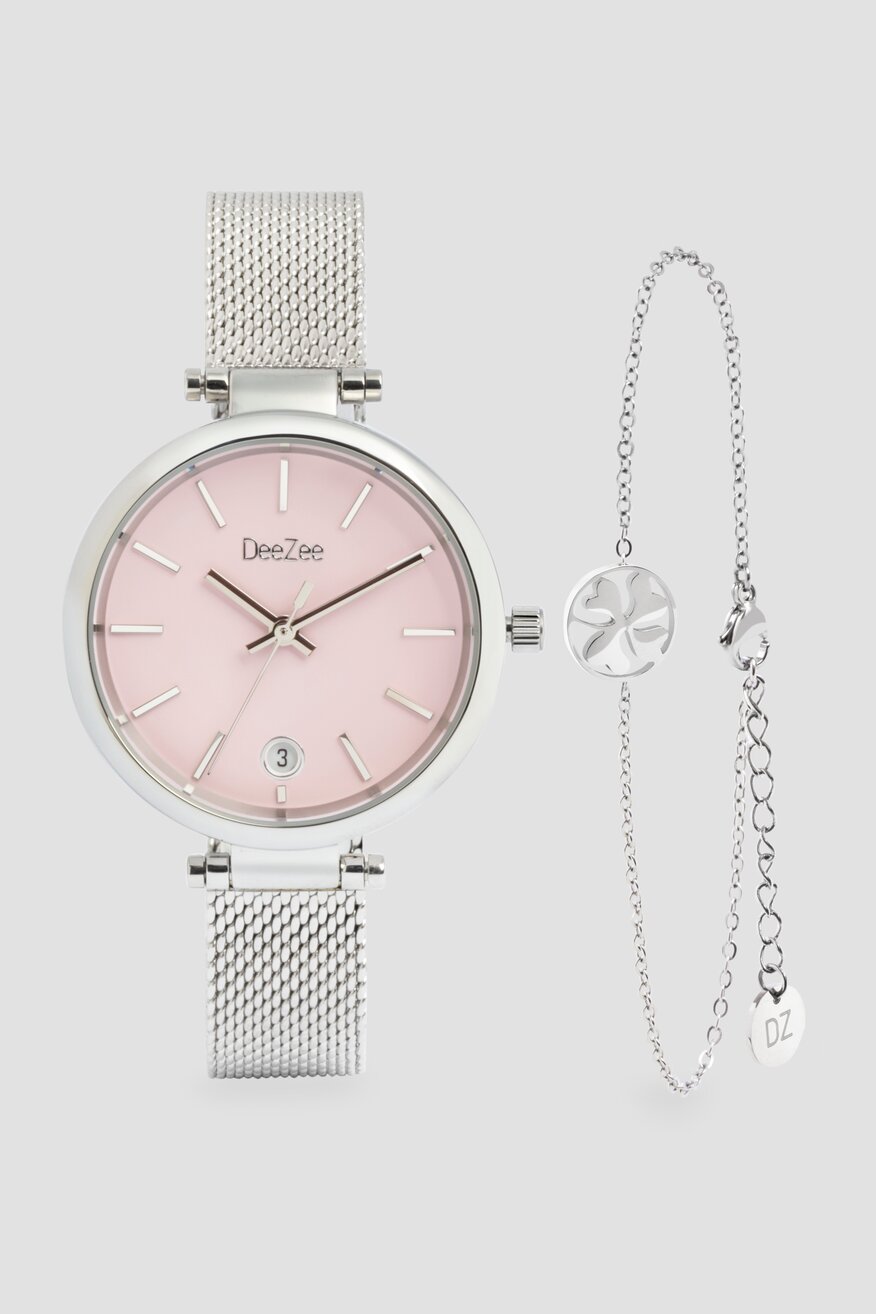 Zegarek DeeZee DZ GIFT SET 02W SILVER Srebrny