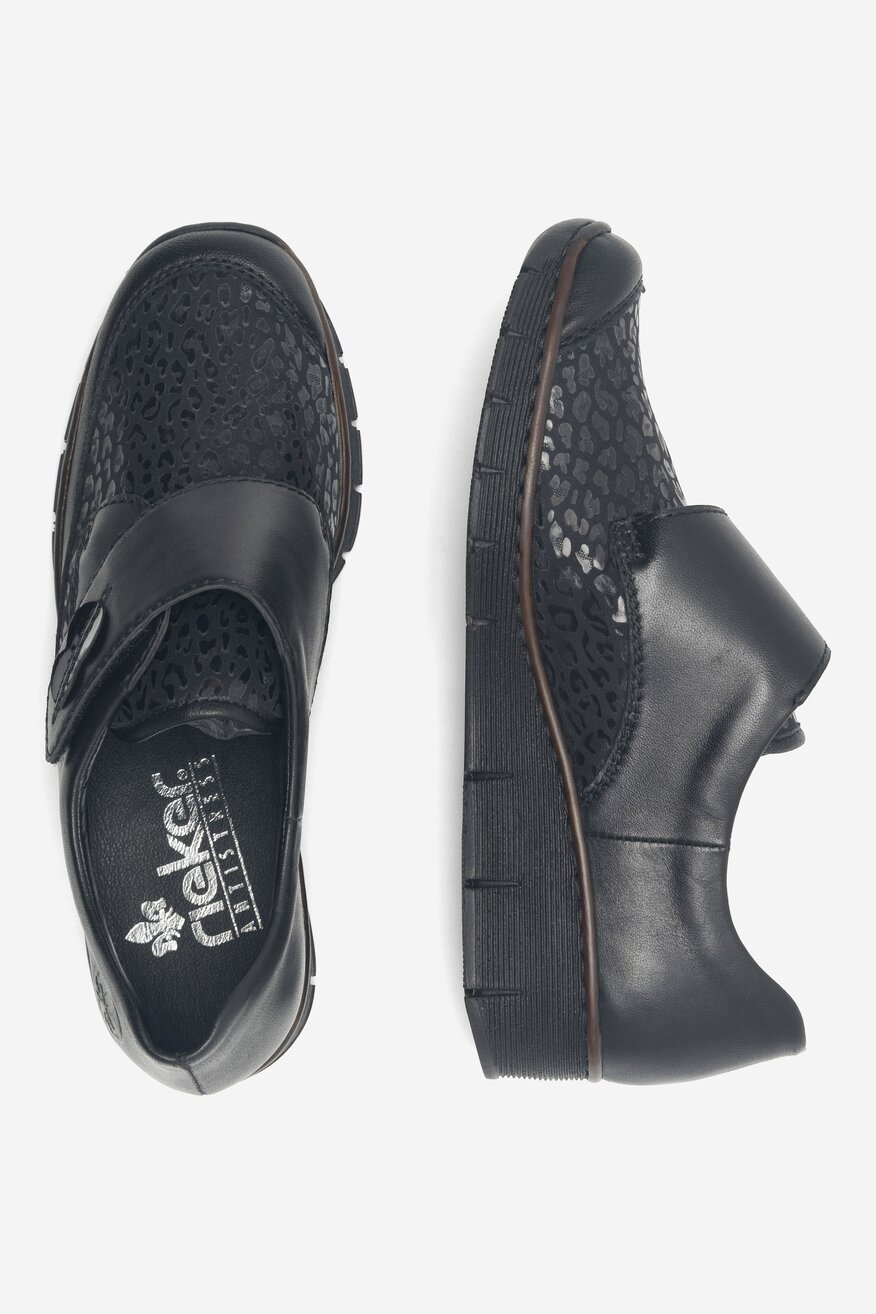 Półbuty Rieker 537C0-00 Czarny