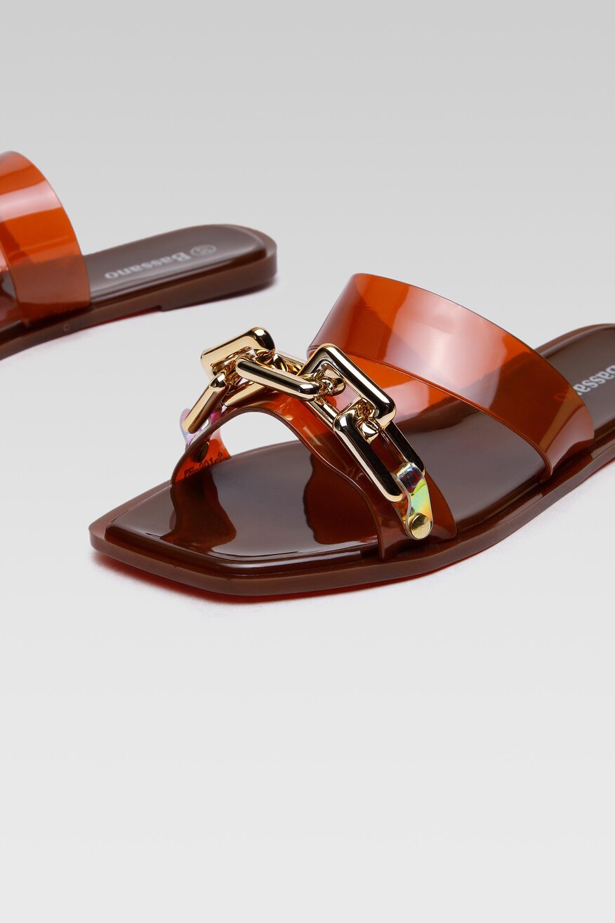 Klapki Bassano P1090010W Brązowy jasny