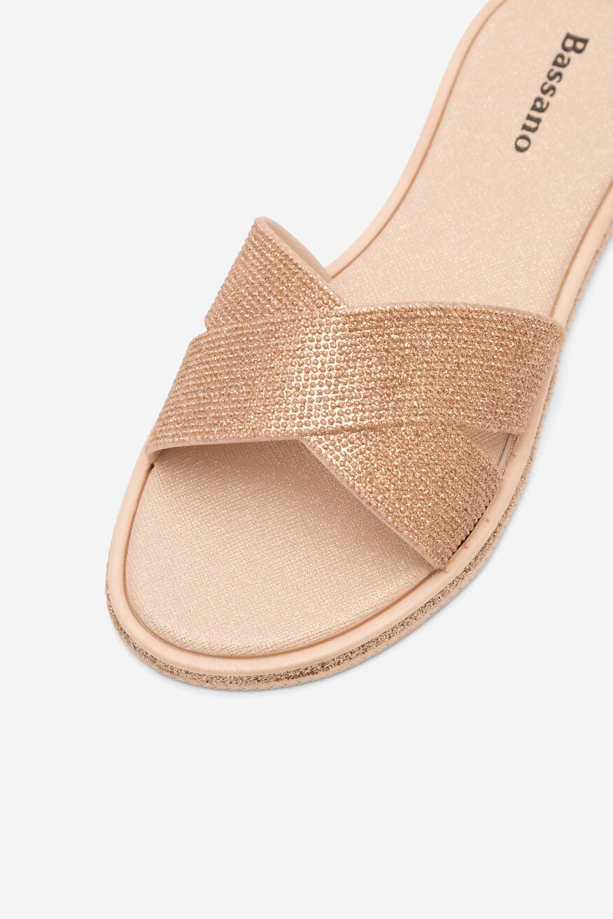 Klapki Bassano LC030218-1 Złoty