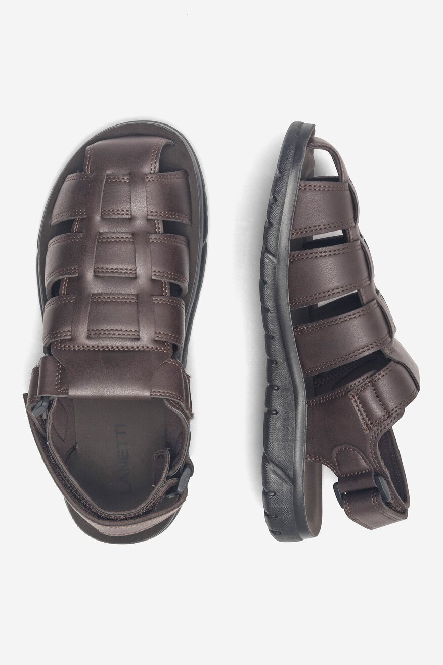 Sandały Lanetti MSS20508-01 Brązowy