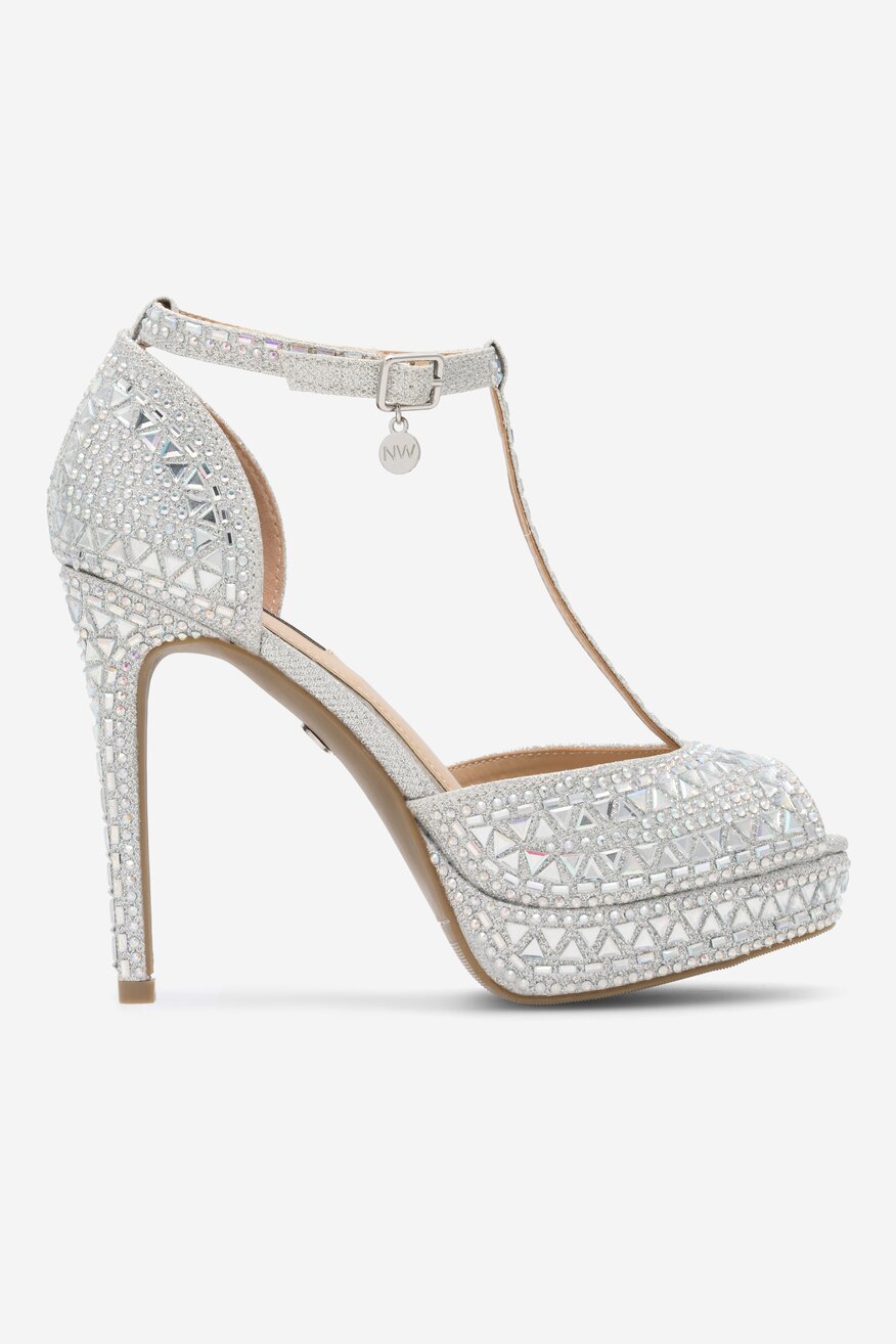 Sandały NINE WEST NISA SY015-1NW Srebrny