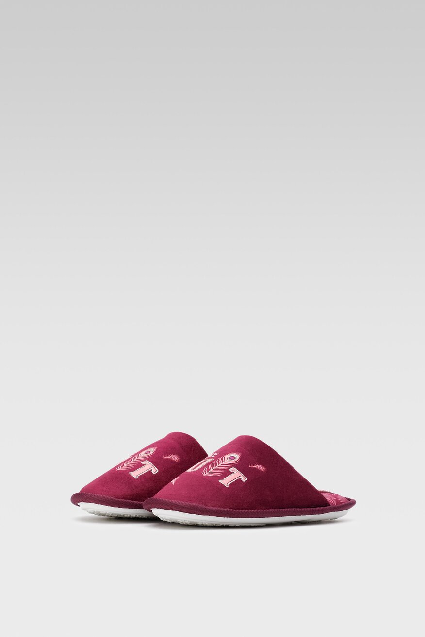Kapcie Home&Relax 22SAG1016 Bordowy
