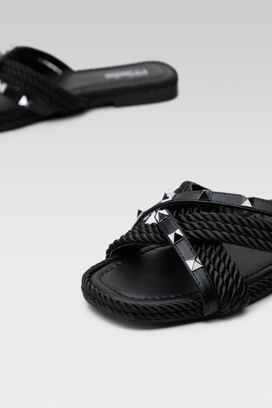 Klapki DeeZee WS21166-01 Czarny