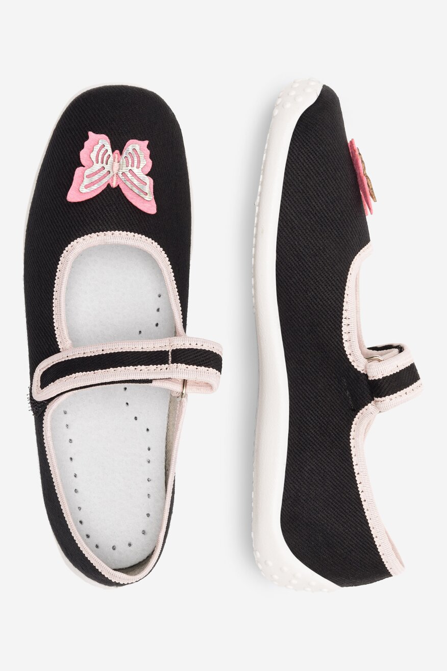 Kapcie Nelli Blu BALERINKI MOTYL IV Czarny