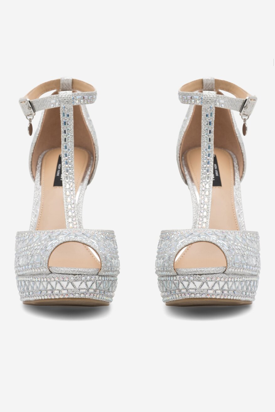 Sandały NINE WEST NISA SY015-1NW Srebrny