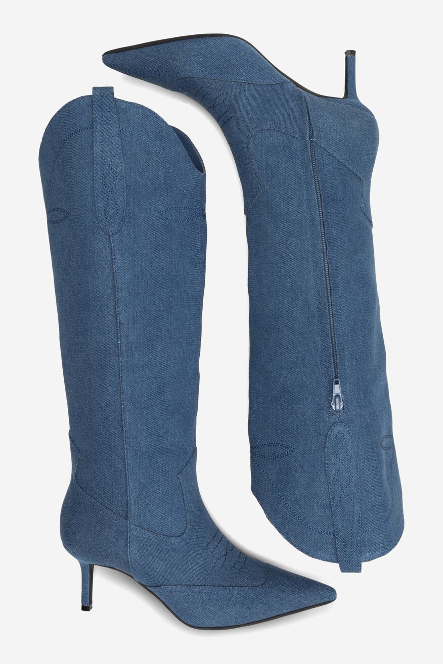 Kozaki NINE WEST ZARIYA 909001D Jeansowy