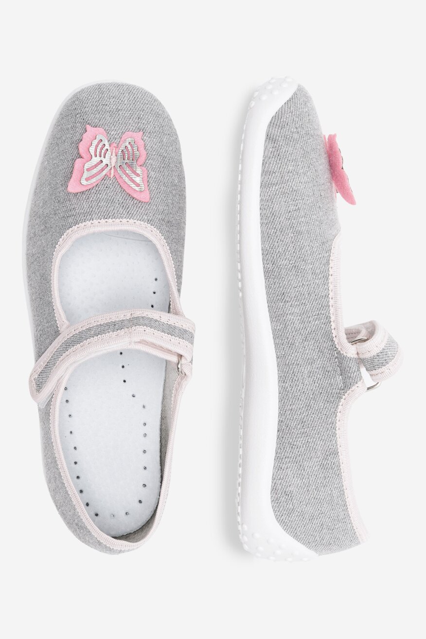 Kapcie Nelli Blu BALERINKI MOTYL IV Szary