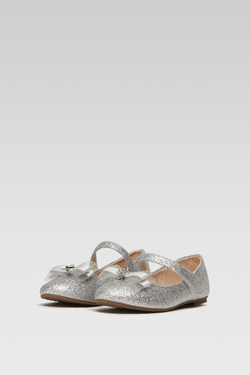 Baleriny Nelli Blu CM22063-3 Srebrny