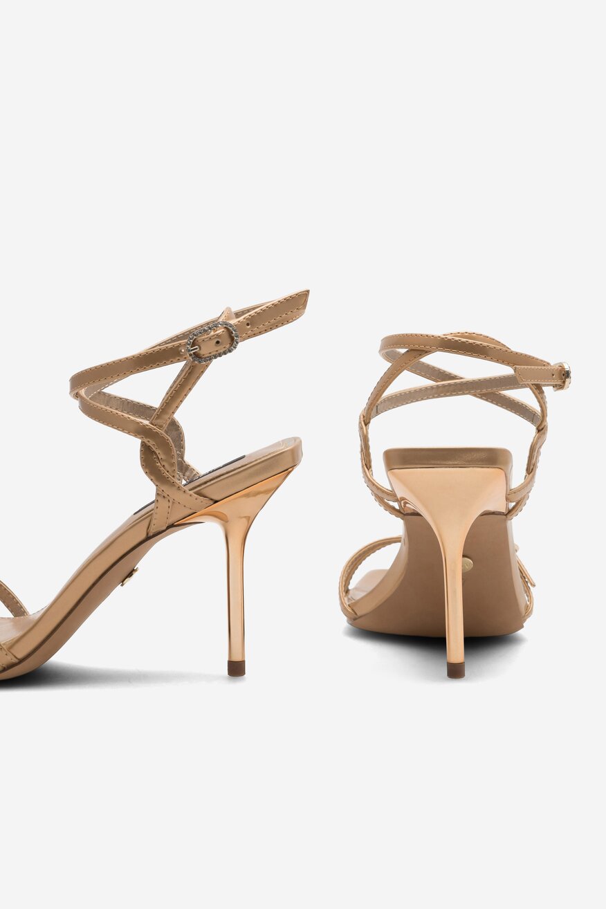 Sandały NINE WEST FARAZA ZL23014CC Złoty