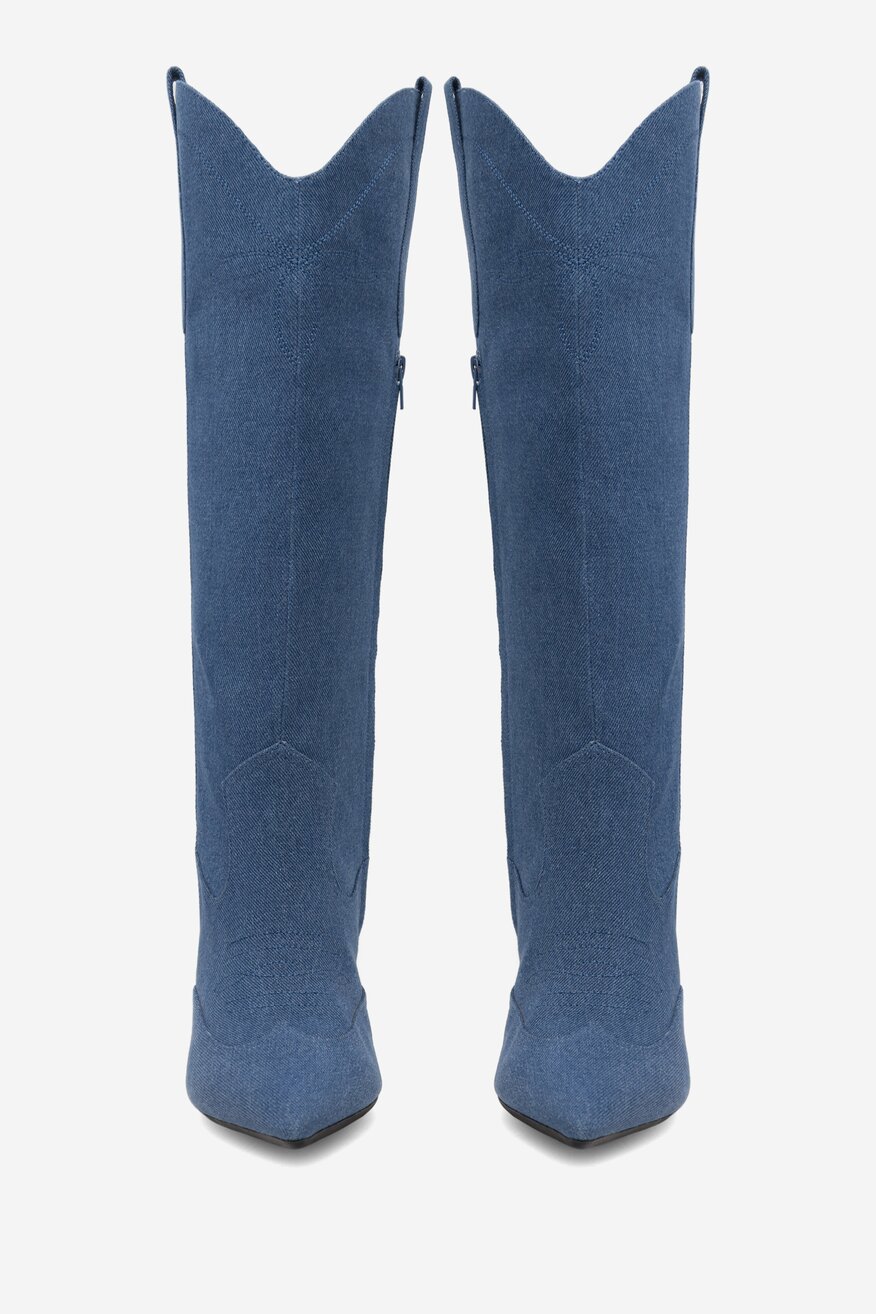 Kozaki NINE WEST ZARIYA 909001D Jeansowy