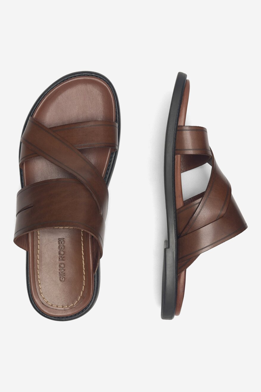 Klapki Gino Rossi MARCELLO-01 MB Brązowy