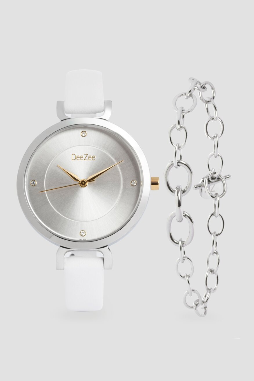 Zegarek DeeZee DZ GIFT SET 03W WHITE Biały