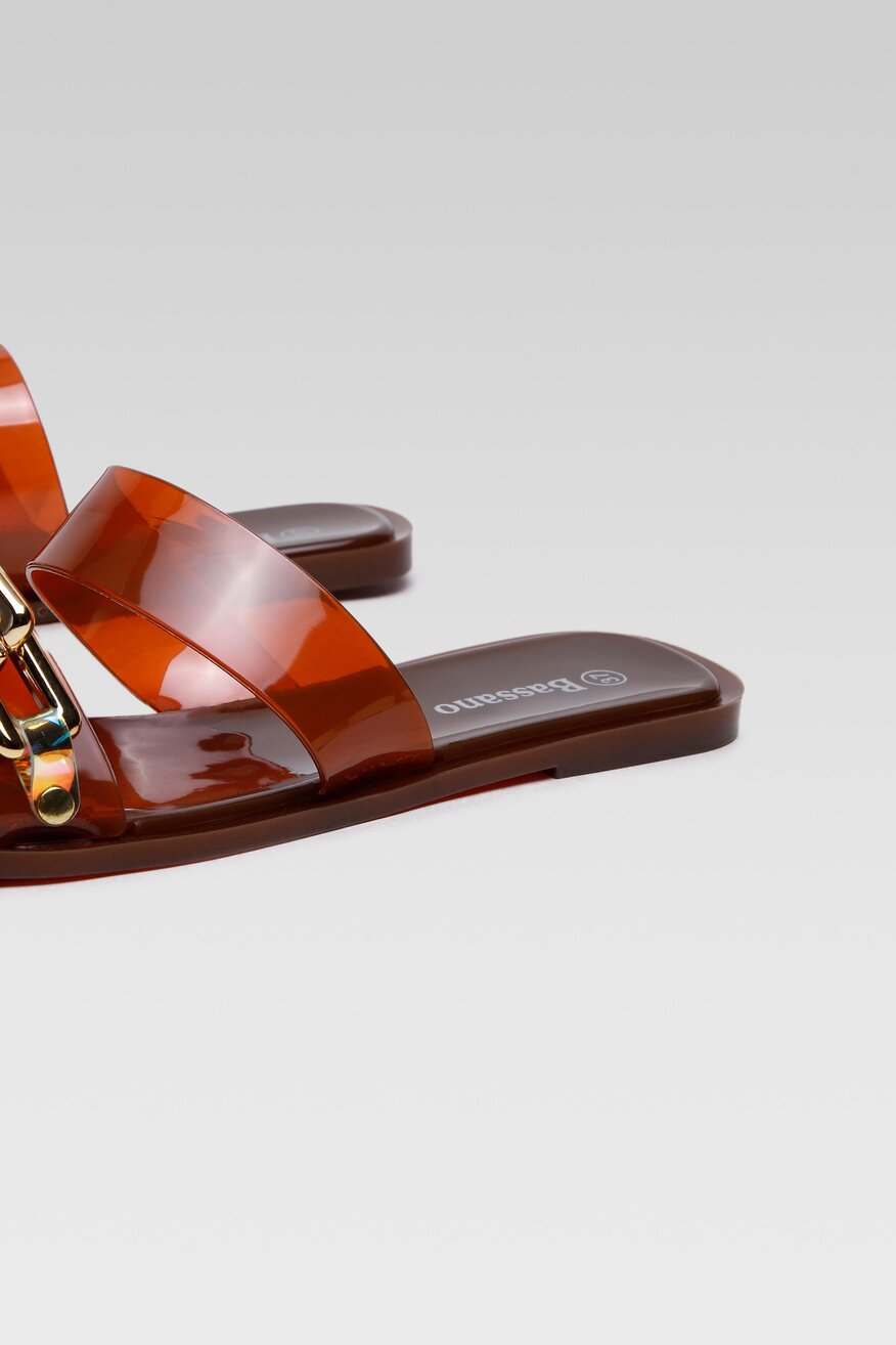 Klapki Bassano P1090010W Brązowy jasny