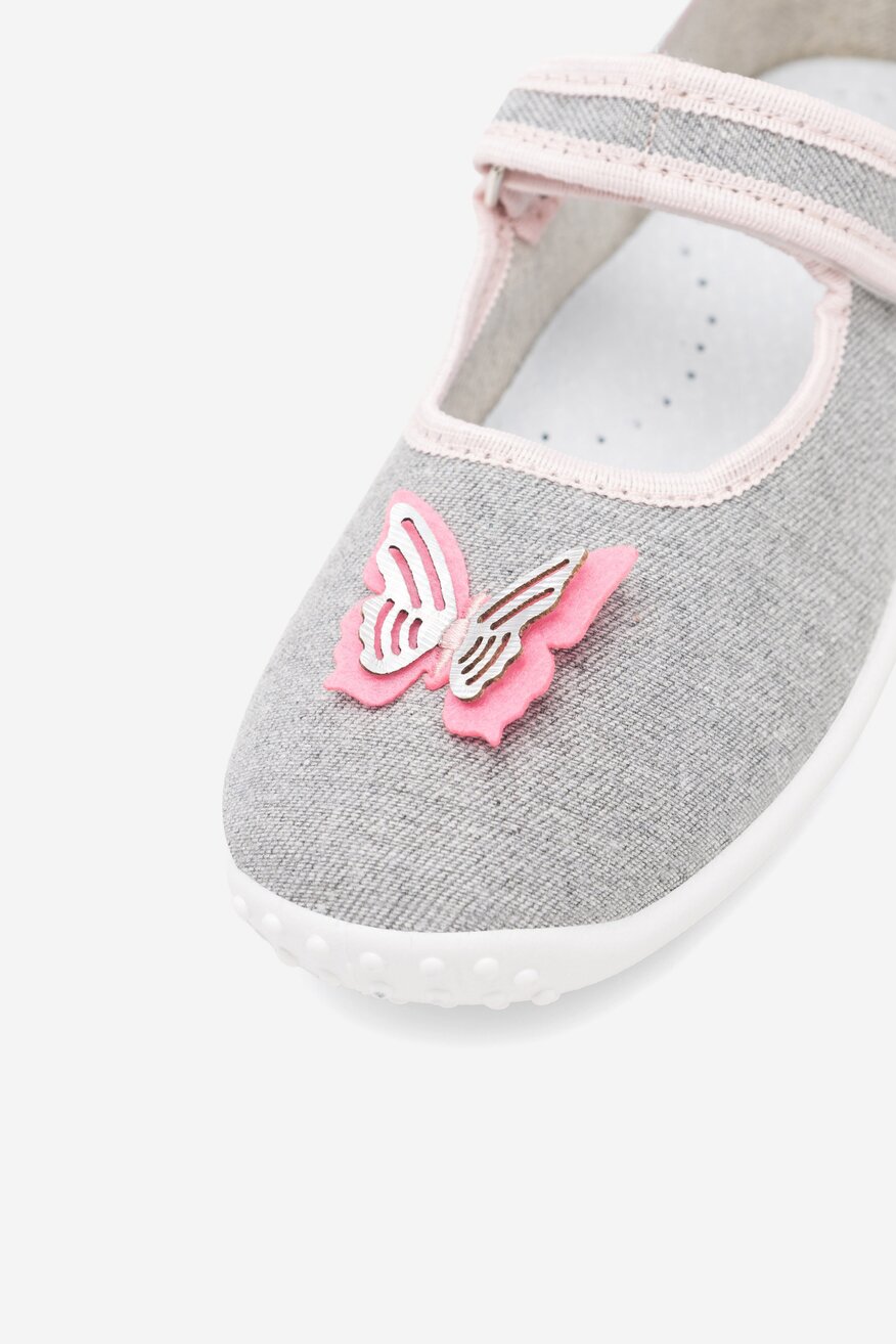 Kapcie Nelli Blu BALERINKI MOTYL IV Szary