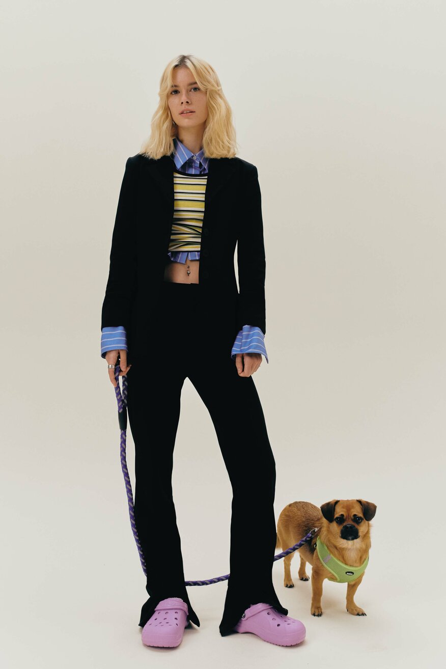 Klapki basenowe Crocs 9 BAYA LINED CLOG 205969-5Q5 Fioletowy