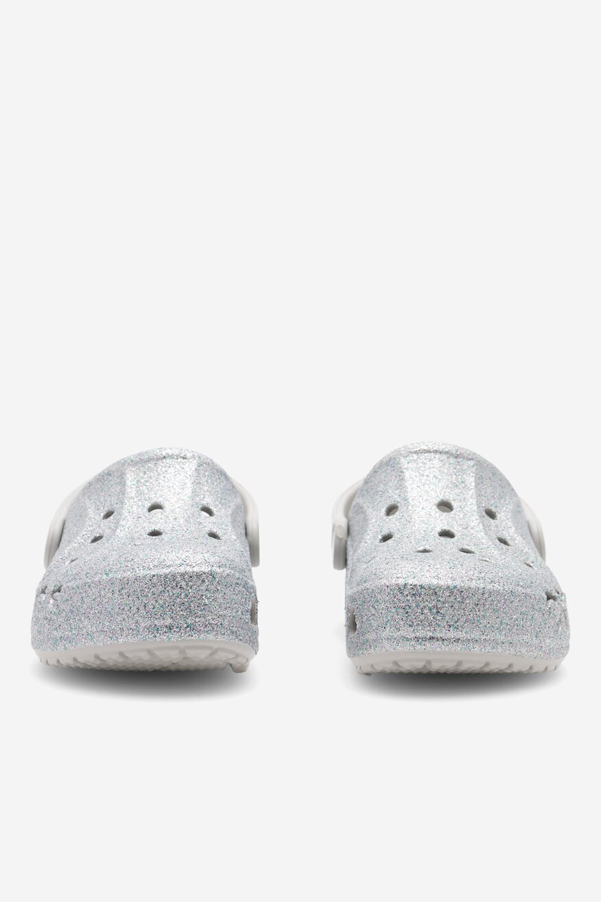 Klapki basenowe Crocs BAYA GLITTER CLOG K 207015-040 Srebrny