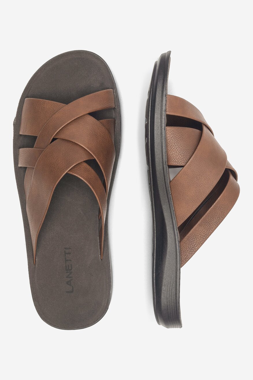 Klapki Lanetti MSS20505-02 Brązowy