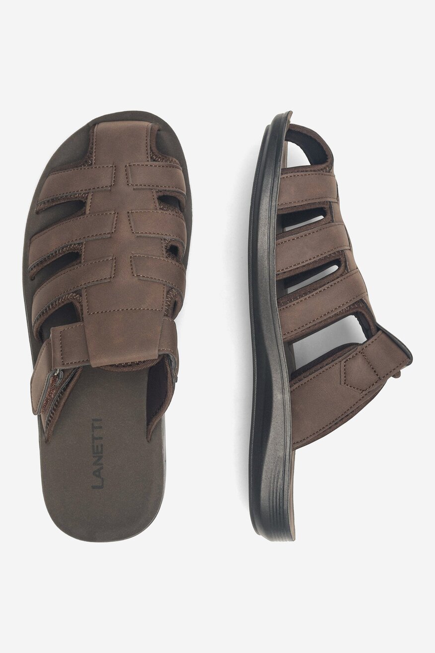 Klapki Lanetti MSS20505-03 Brązowy