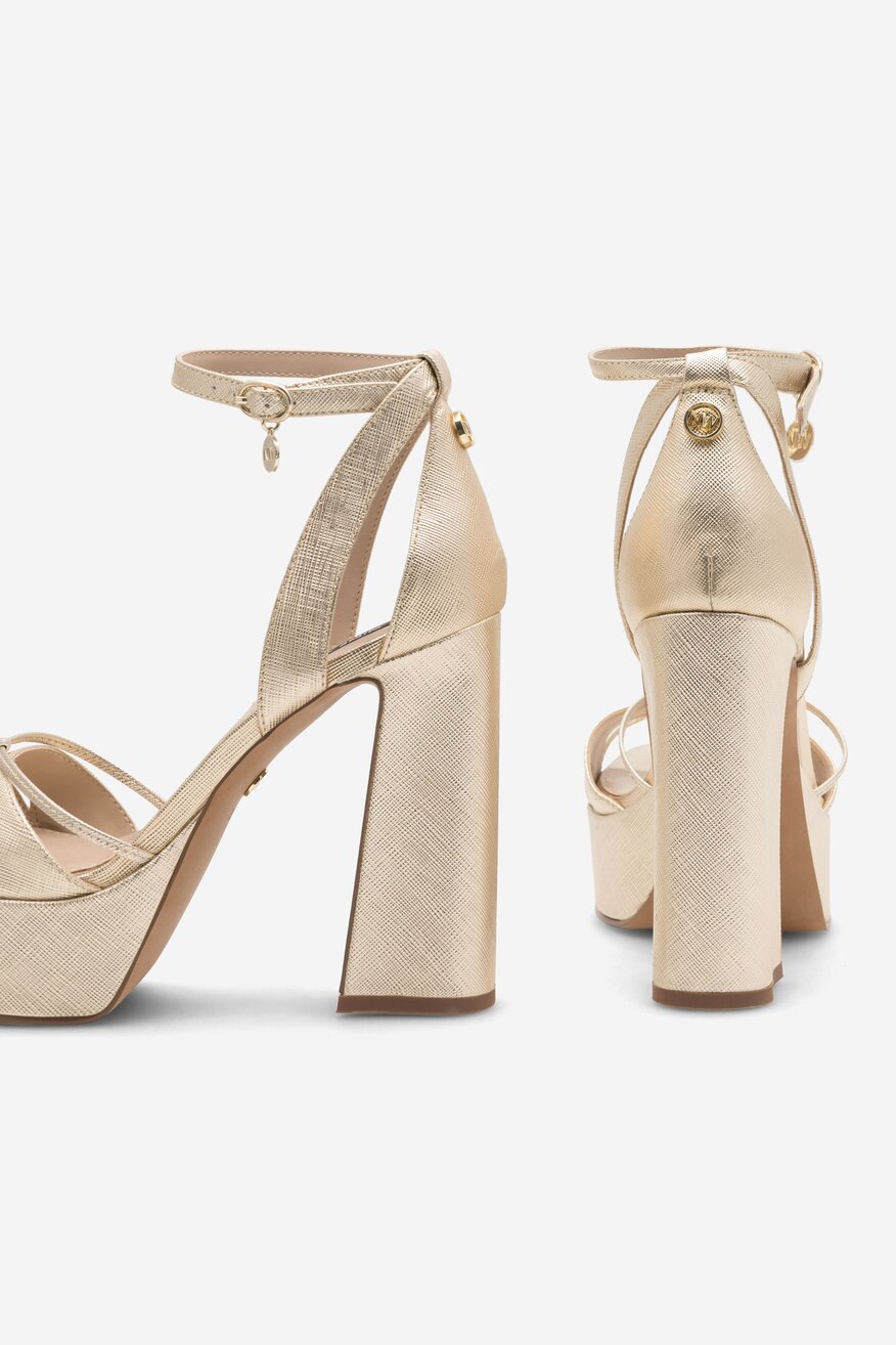 Sandały NINE WEST AAHIDA ZL23002CC Złoty