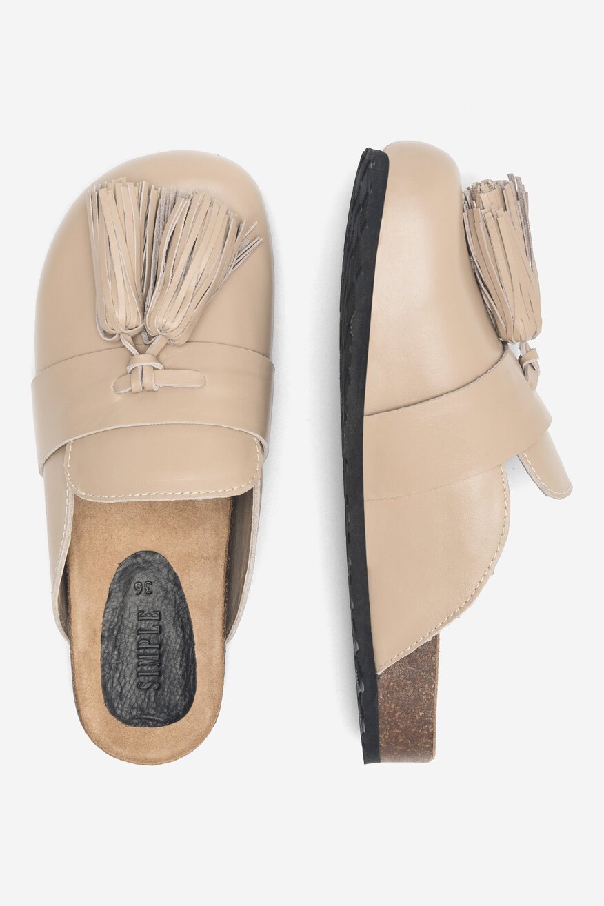 Klapki SIMPLE AWINION-23SS2149 Miodowy