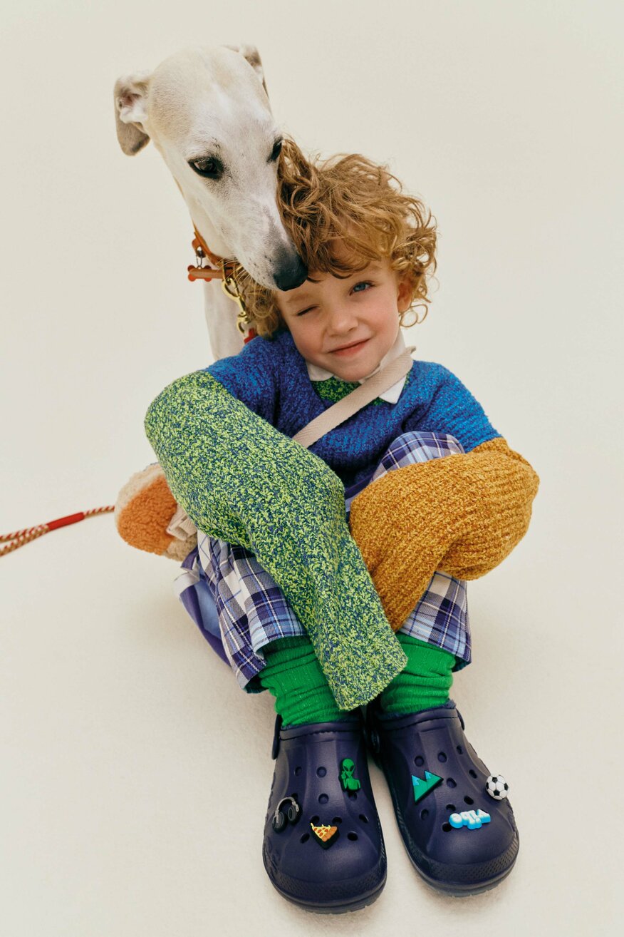 Klapki basenowe Crocs BAYA LINED CLOG K 207500-463 Granatowy