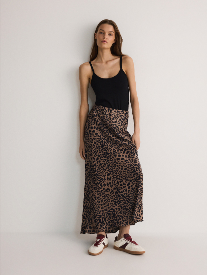 Spódnica midi w zwierzęcy wzór
