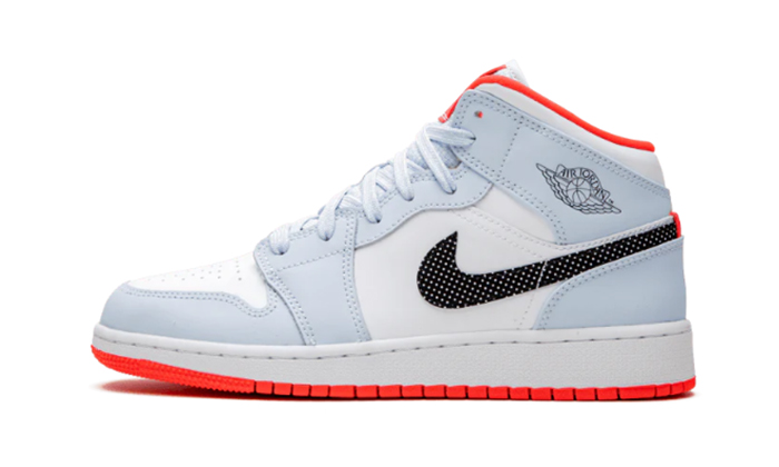 Air Jordan 1 Mid Half Blue Polka Dot Swoosh