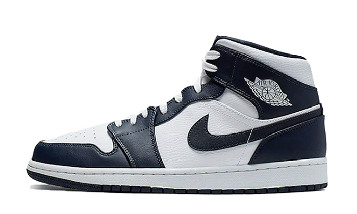 Air Jordan 1 Mid White Metallic Gold Obsidian