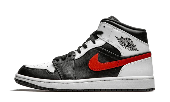 Air Jordan 1 Mid Black Chile Red White
