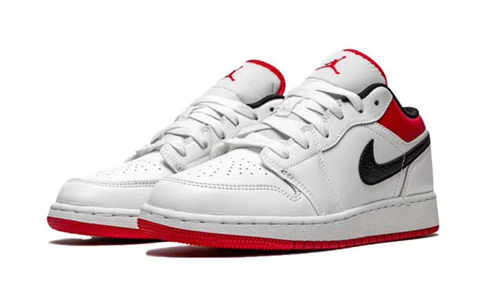 Air Jordan 1 Low White University Red Black