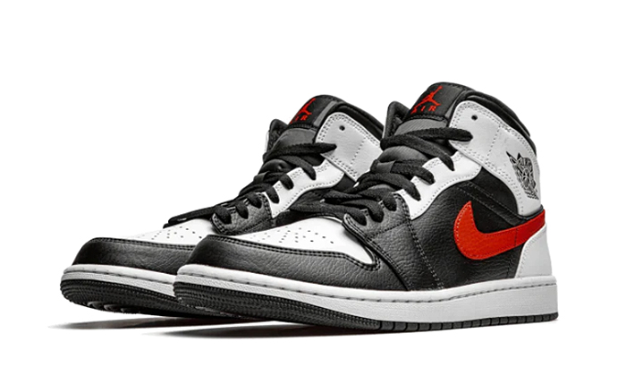 Air Jordan 1 Mid Black Chile Red White