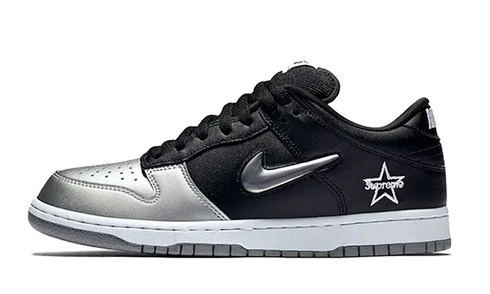 Nike Supreme x Dunk SB Low QS 'Metallic Silver'